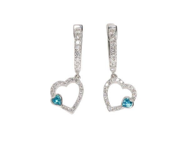 Elegant Diamond Heart Drop Earrings for Women